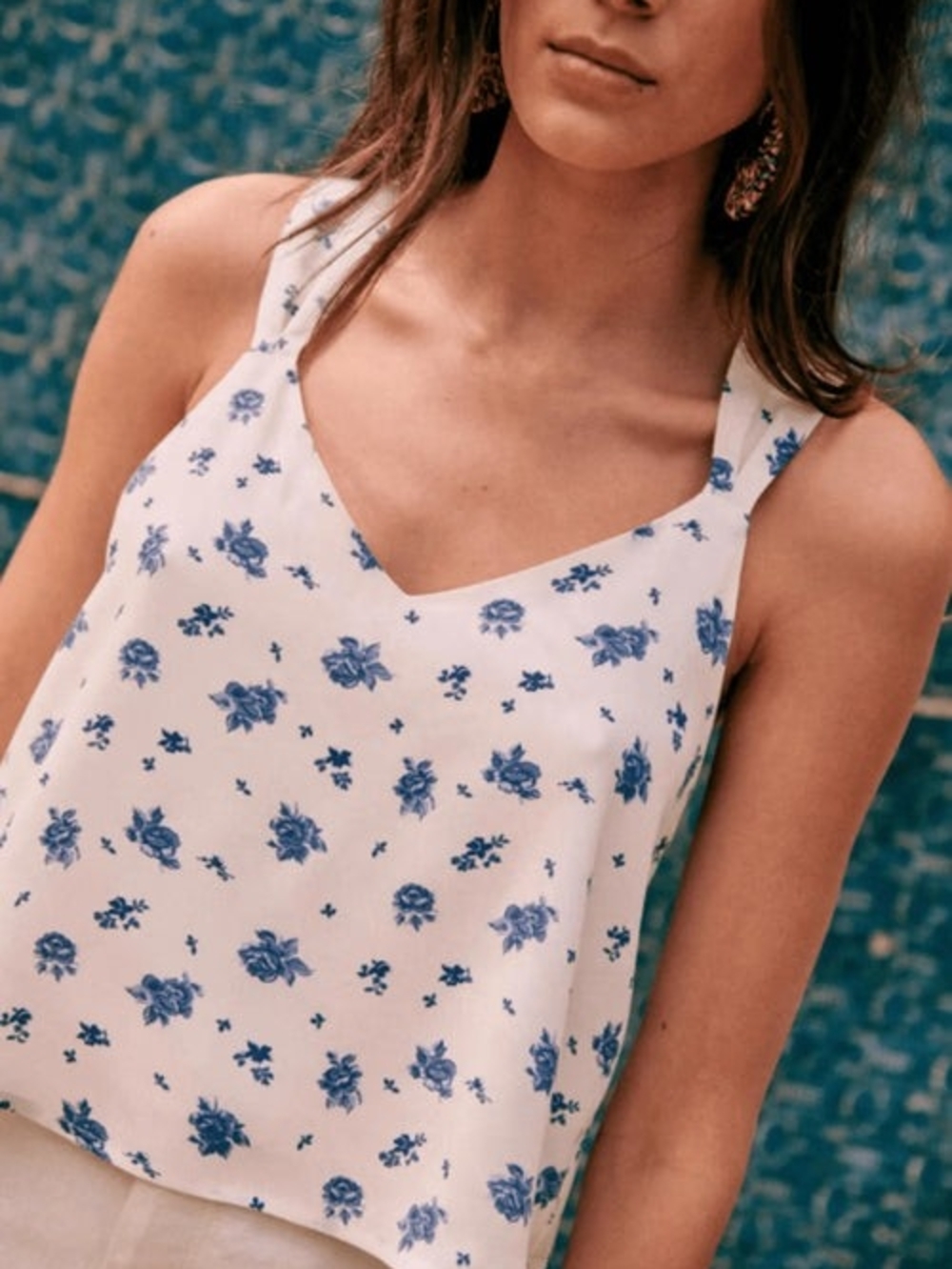 [Sezane] Hermione Top In Blue Rose, Size 40/8